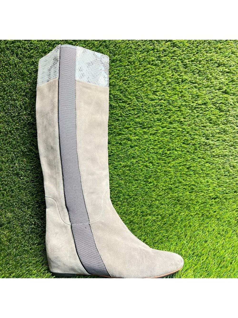 Tsubo Galena Womens Size 7 Gray Classic Outdoor Suede‎ Wedge Knee High Boots